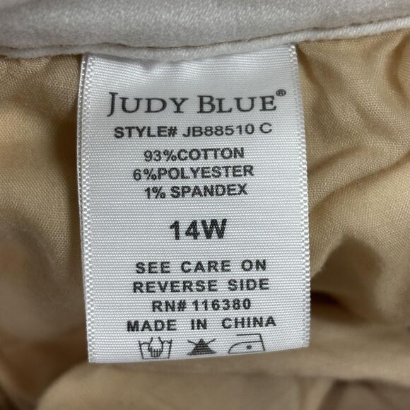 Judy Blue Jeans Women's 14W White Straight Fit Stretch Denim Plus Size JB8510C - Picture 15 of 16